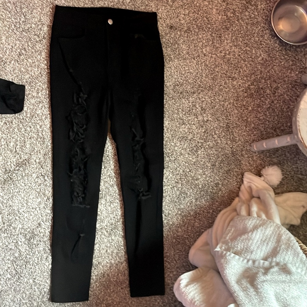 Black rip jeans